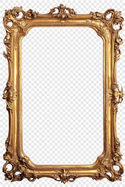 PSD gold frame for the mirror with transparent background