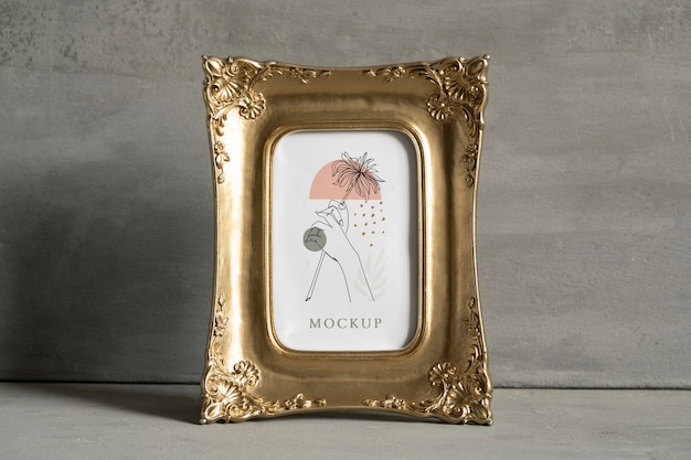 Gold frame mockup design