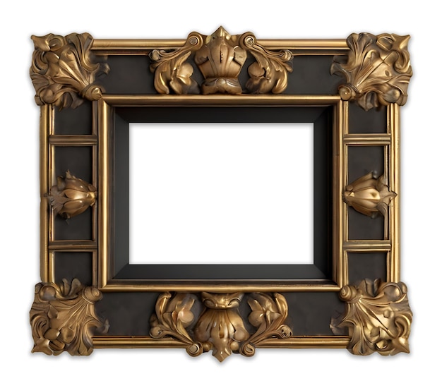 Gold frame Transparent Background PSD