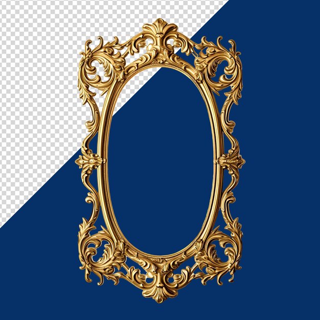 PSD a gold frame with the letter o on it