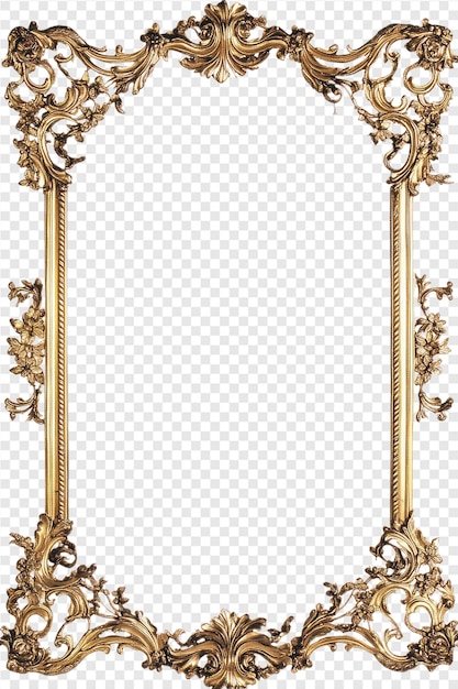 PSD a gold framed mirror with a gold frame