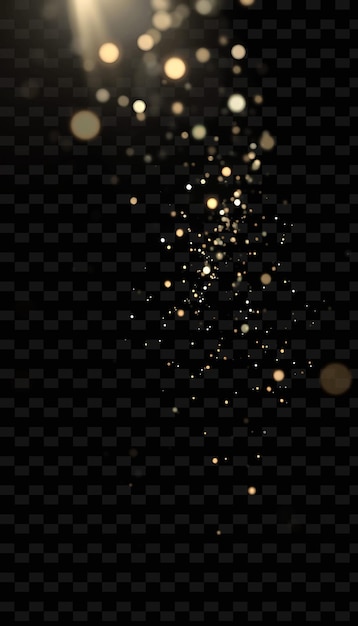 PSD gold glitter falling on a transparent background