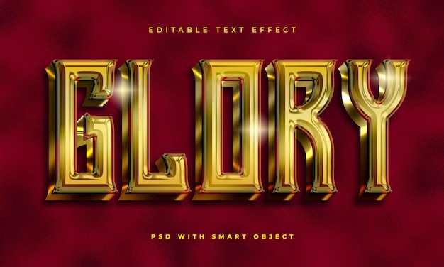 Gold glory editable text effect template