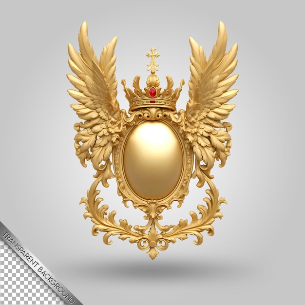 PSD a gold and gold eagle with a crown on its back