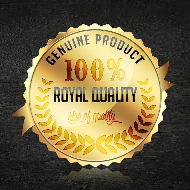 PSD a gold and gold label that says premium product 100 premium quality product badge