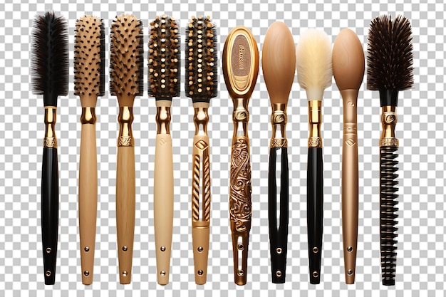 PSD gold hair styling tools high quality realistic image