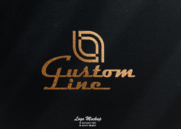 gold hot foil stamping logo mockup