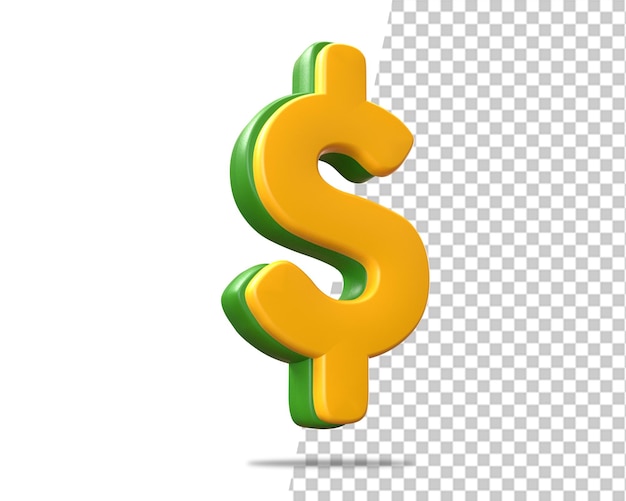 gold icon dollar money cash 3d render