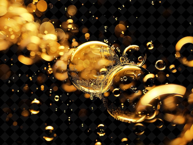 gold leaf in a glass with water drops