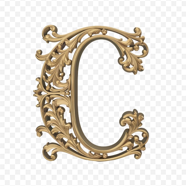 gold letter c on a transparent background