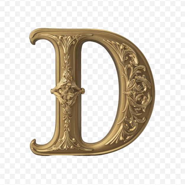 gold letter d on a transparent background