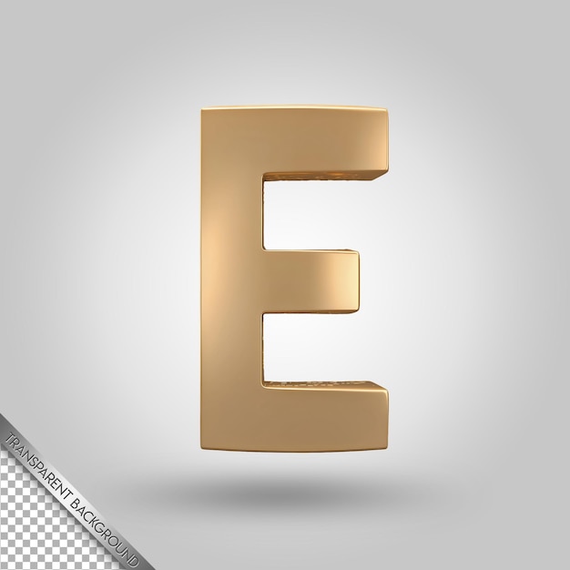 a gold letter e is on a white background