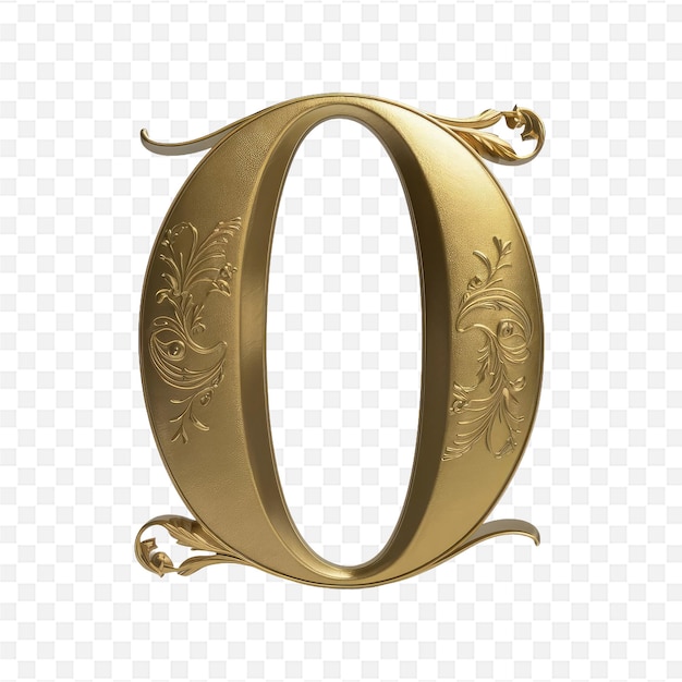 gold letter o on a transparent background