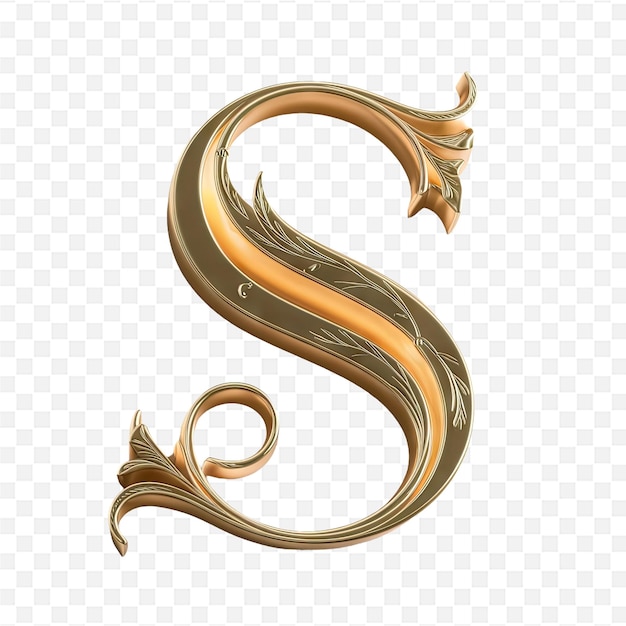 gold letter s on a transparent background