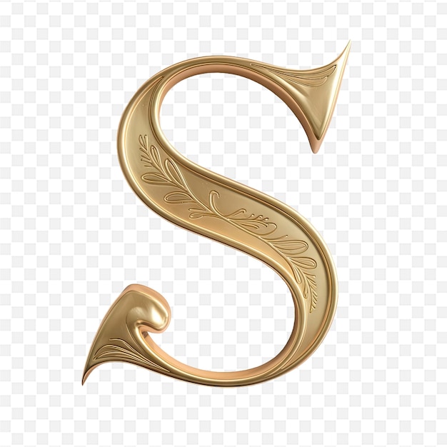 gold letter s on a transparent background