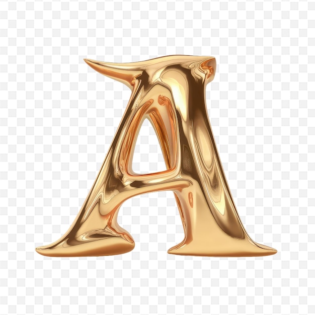 gold letter a on a transparent background