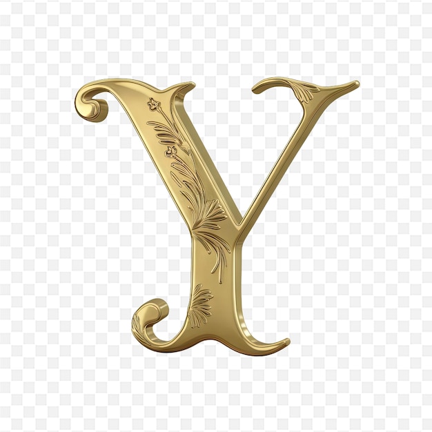 gold letter v on a transparent background