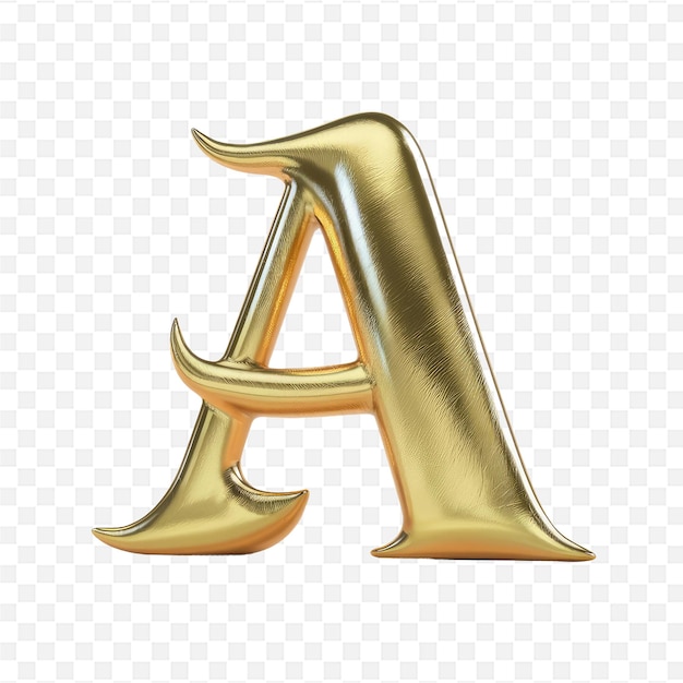 PSD a gold letter a on a white background