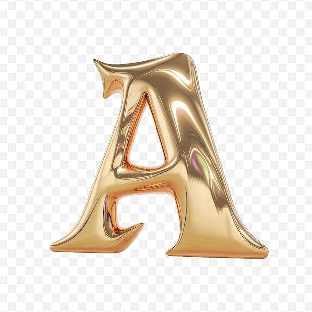 a gold letter a on a white background