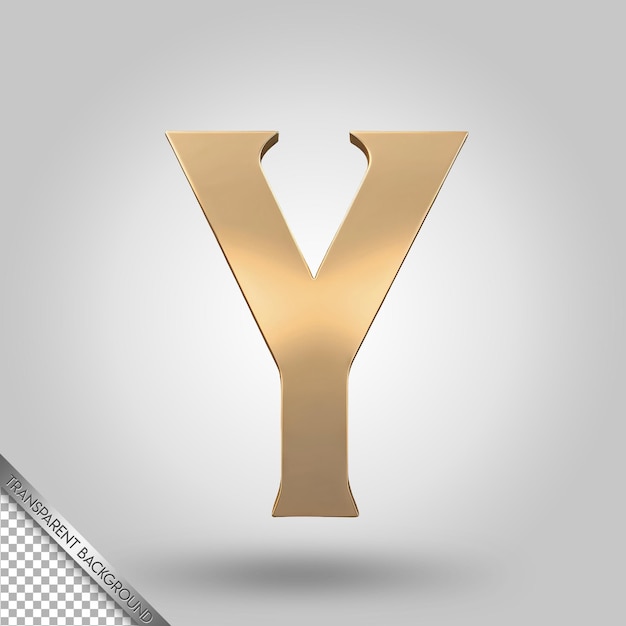 a gold letter y is on a gray background