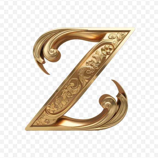 gold letter z on a transparent background