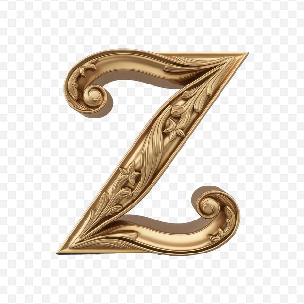 gold letter z on a transparent background