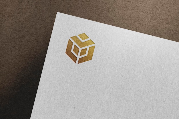 Gold Logo Mockup and White Paper