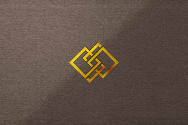 Gold Logo Mockup with Textured Background with Shadow