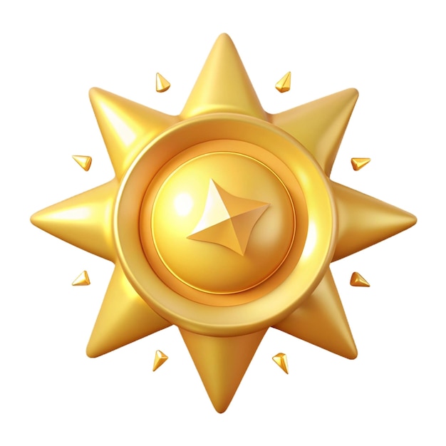 a gold medal with a star on it