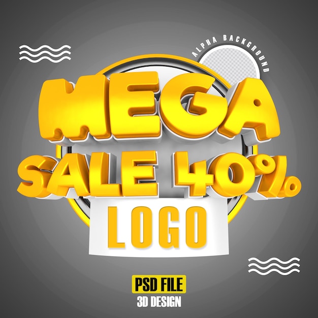 gold mega sale 40 3d rendering design