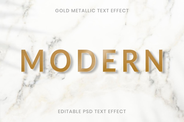 PSD gold metallic text effect psd editable template