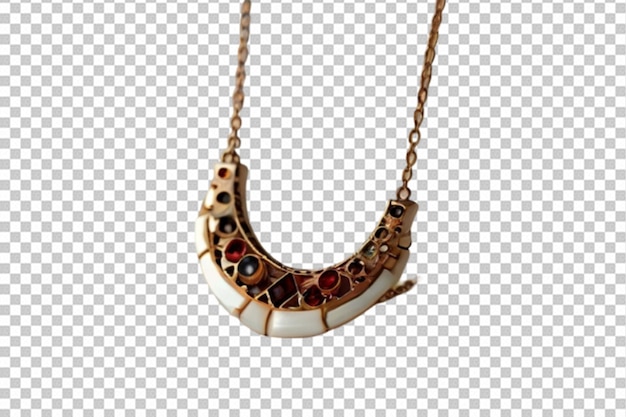 PSD a gold moon with diamonds on it is hanging on a chain