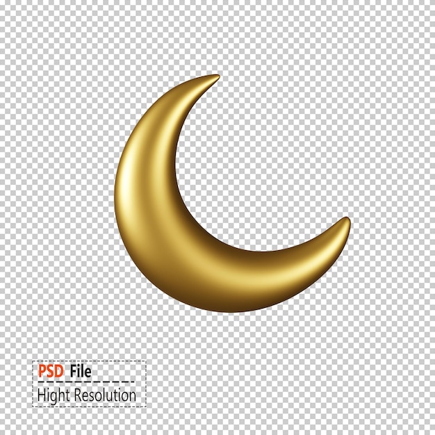 A gold moon with the word psd file in the middle