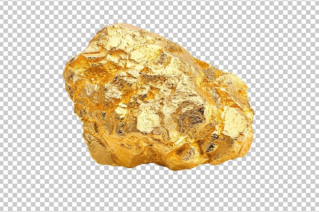 PSD gold nugget alone on transparent background