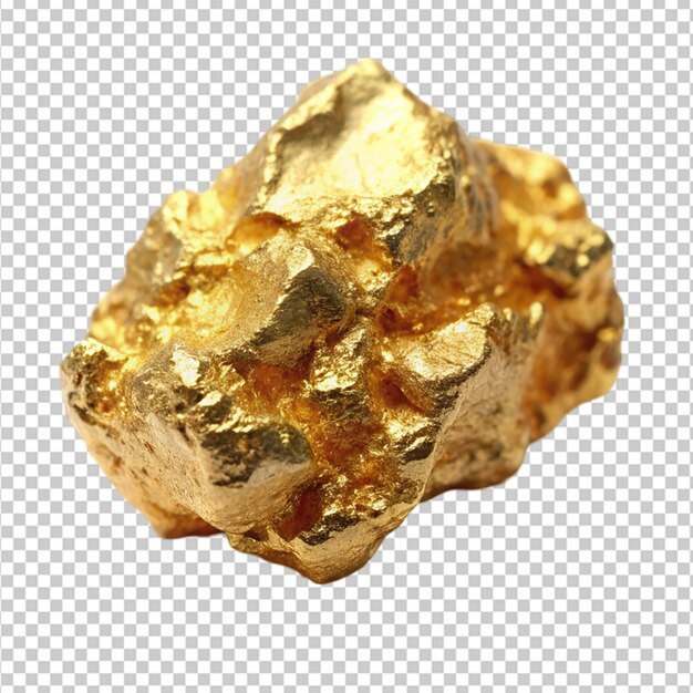 PSD gold nugget on transparent background