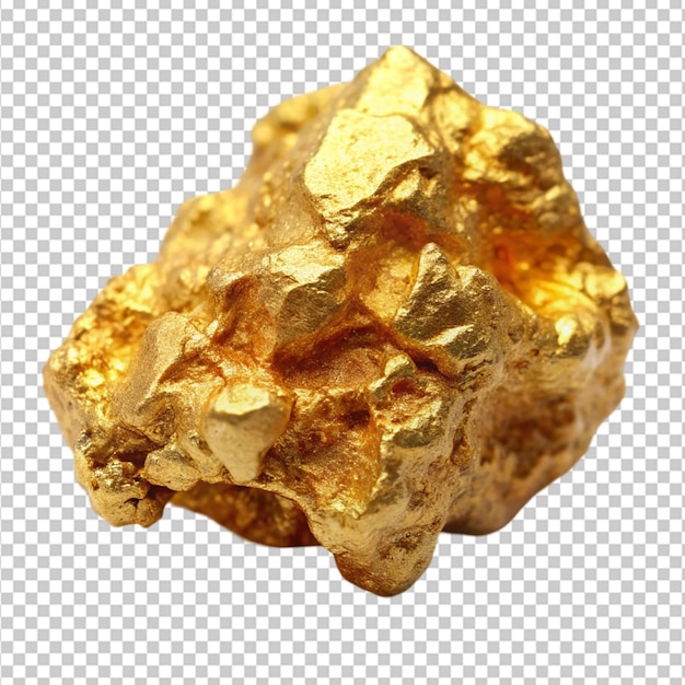 PSD gold nugget on transparent background