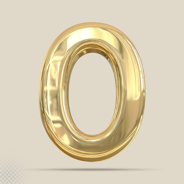 Gold Number 0 3D