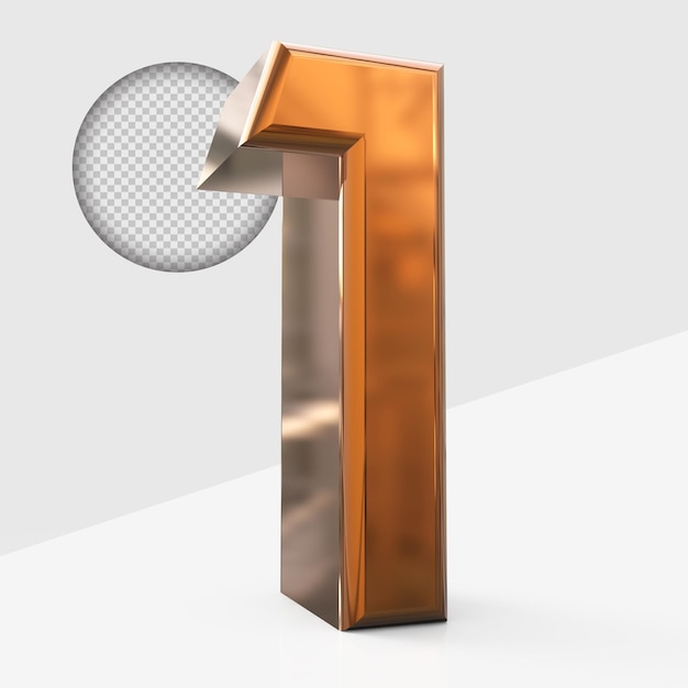 gold number 1 3d render