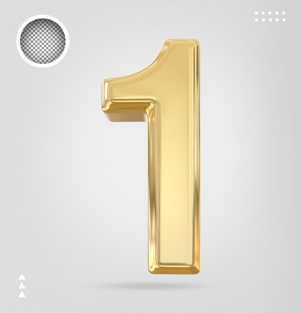 Gold Number 1 3d