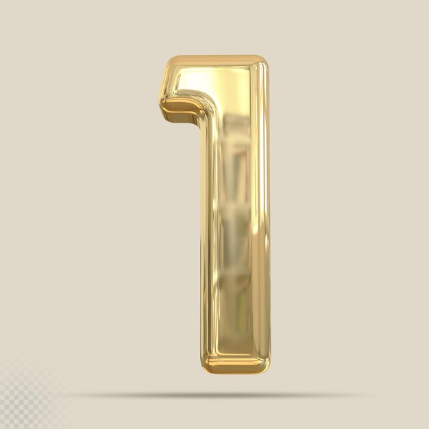 Gold Number 1 3D