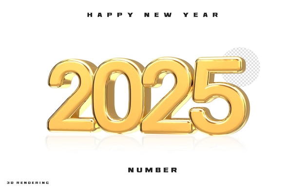 A gold number 125 with a white background and the number 2025 on it.