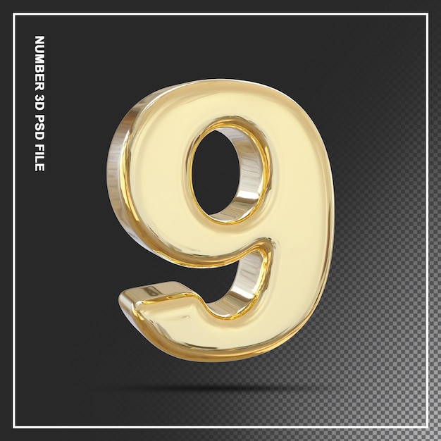 Gold Number 9 3d Element