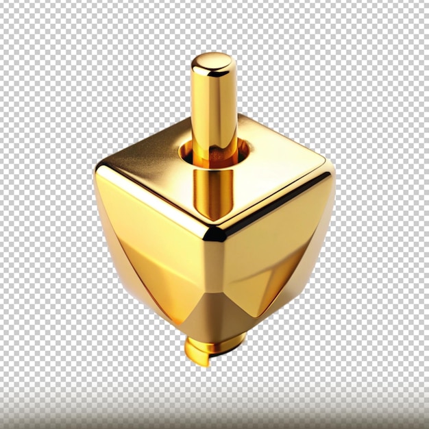 PSD a gold object with a gold cap on it is shown