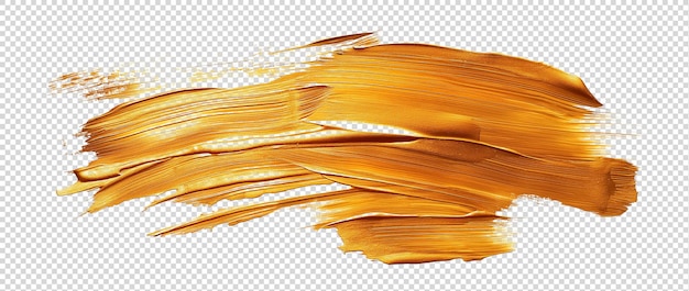 PSD gold paint brush strokes on a white background