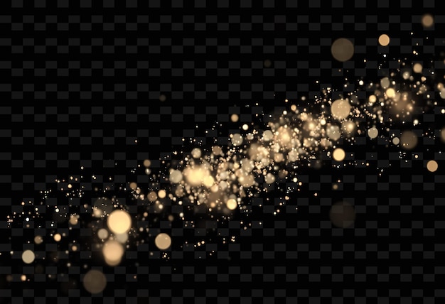 PSD gold particles are scattered on a black background