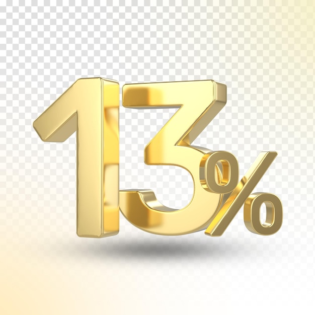 Gold percentage 3d render luxury