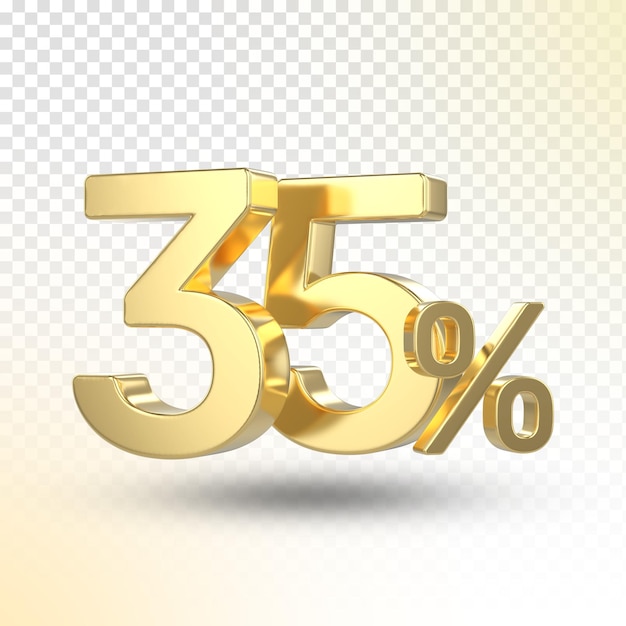 Gold percentage 3d render luxury