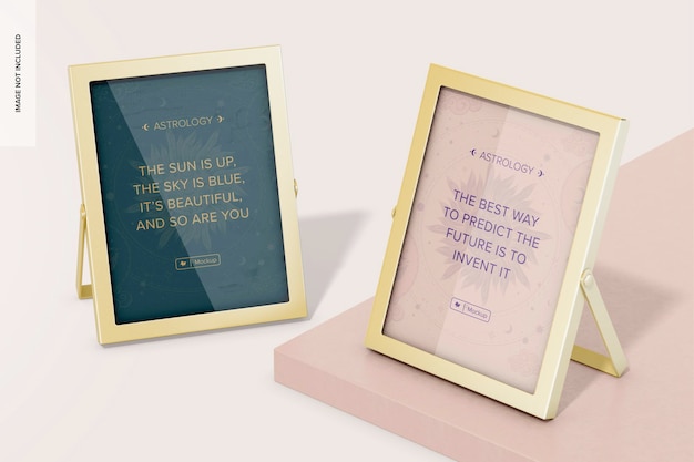 Gold Photoframes Mockup