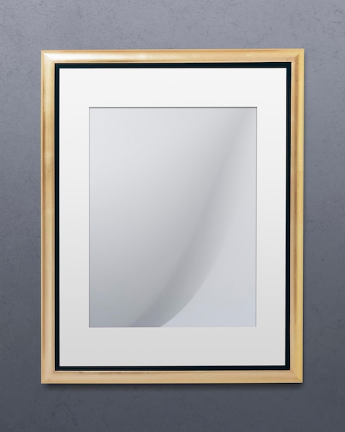 PSD gold picture frame mockup illustration