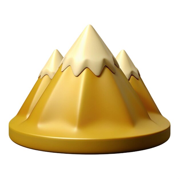 a gold pyramid shaped object with the word mountain on it